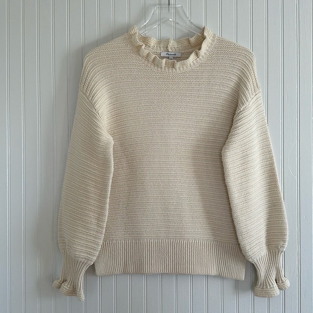 Madewell Ruffle-Neck Pullover Sweater - Picture 5 of 14